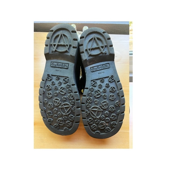 y2k TUK Anarchic Mary Janes Lady Luck Black Red Creep  Dated 2002 on Soles - Picture 2 of 3